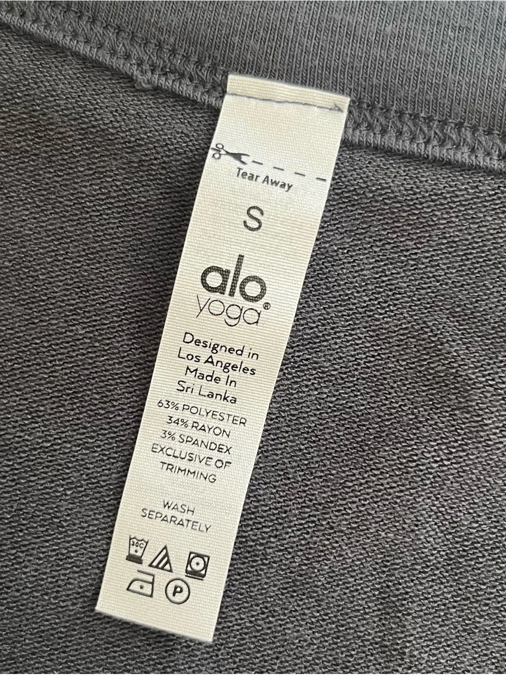 Alo Yoga Alolux Soho Cropped Henley Long Sleeve Grey Size S